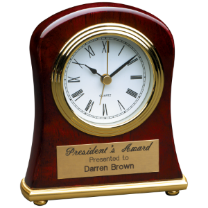 Rosewood Piano Finish Bell Shaped Desk Clock