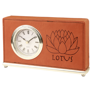 Rawhide Leatherette Horizontal Desk Clock