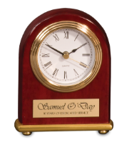 Rosewood Piano Finish Arch Desk Clock