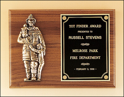 Firematic award with antique bronze finish casting