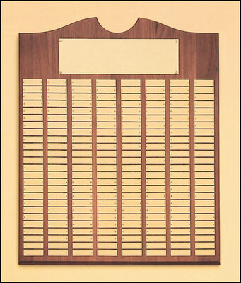 Solid American walnut perpetual plaque with 15 plate combinations (12-270 Plates)