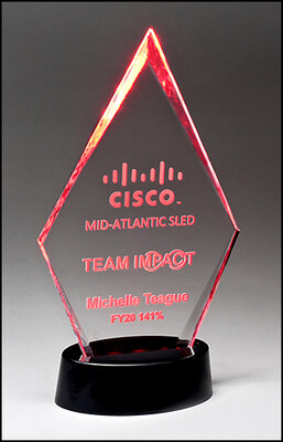 Diamond Series Clear Acrylic with Black Plastic LED Illuminated Base