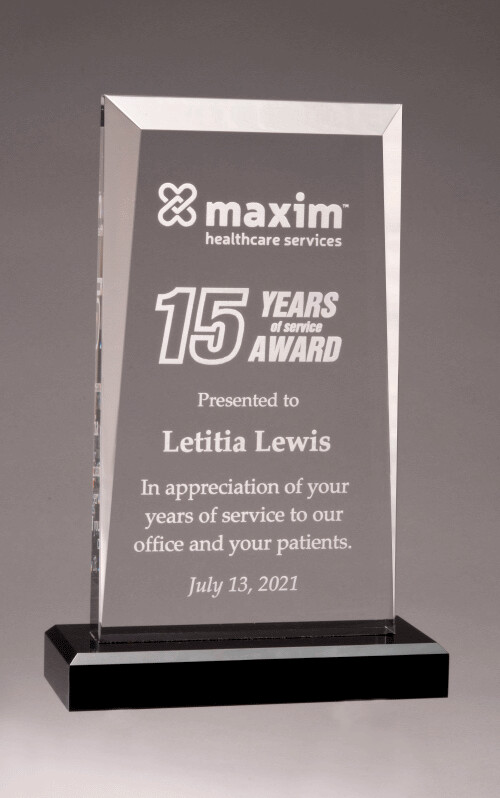 Apex Series Clear Acrylic Award with Black Base