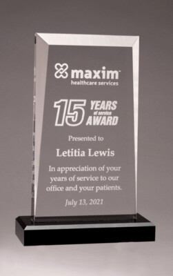 Apex Series Clear Acrylic Award with Black Base