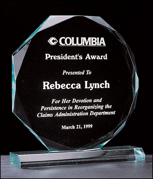 3/4&quot; thick acrylic award on acrylic base