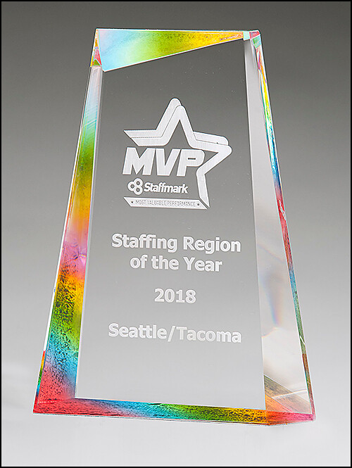Freestanding, Iceberg-Shaped Acrylic Award with Prism-Effect Finish