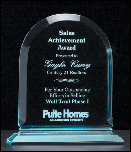 3/4&quot; thick polished acrylic award on acrylic base