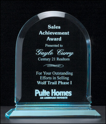 3/4&quot; thick polished acrylic award on acrylic base