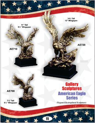 Antique Gold American Eagle on Base