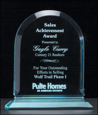 3/4&quot; thick polished acrylic award on acrylic base