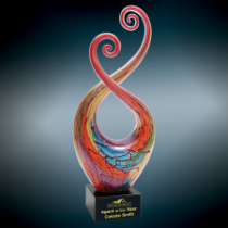 Multi-Color Twist Art Glass with Black Base