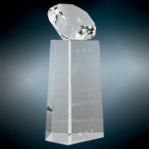 Crystal Diamond on Clear Pedestal Base