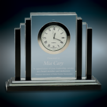 Crystal Clock with Black Crystal Trim