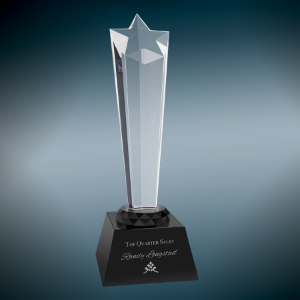 Medium Crystal Rising Star with Black Base