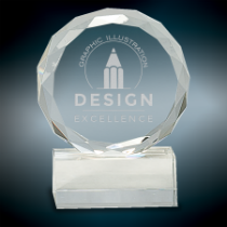 Round Facet Crystal on Square Base