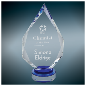 Medium Diamond Crystal with Blue/Clear Base