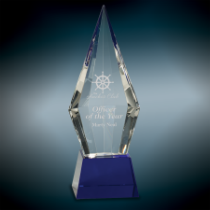 Obelisk Facet Crystal on Blue Base