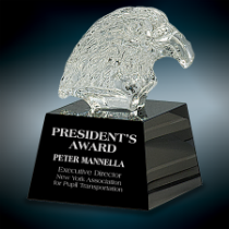 Crystal Eagle Head on Black Base