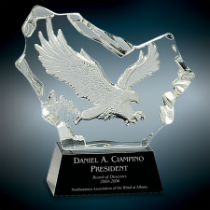 Crystal Carved Eagle on Black Base