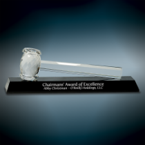 Crystal Gavel on Black Base