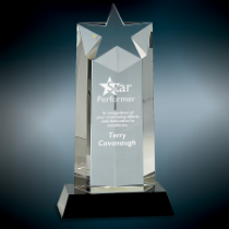 Crystal Star Column on Black Base
