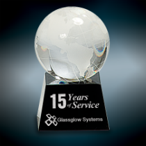 Crystal Globe on Black Base