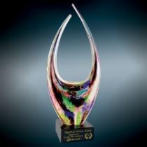 Dual Rising Art Glass with Black Base