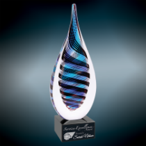 Blue, White &amp; Black Twisted Rain Drop