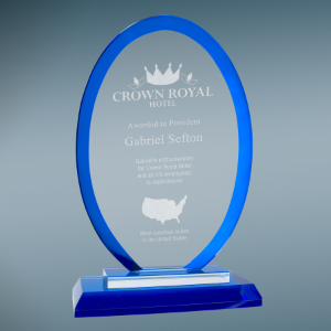 Oval Blue Regal Glass
