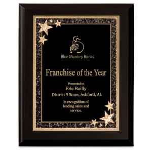 Matte Black Finish Plaque with Black Sunburst Plate