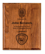 Genuine Walnut Step Edge Plaque