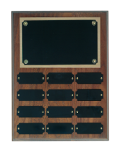 Genuine Walnut Step Edge Perpetual Plaque (12-36 Plates)