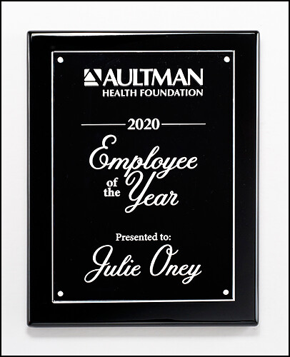 Black High Gloss Plaque with Acrylic Engraving Plate