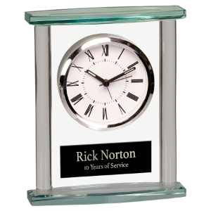 Square Glass Clock with Top