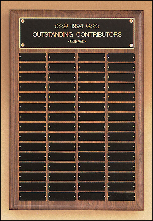 Solid American walnut perpetual plaque with 4 plate combinations