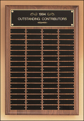 Solid American walnut perpetual plaque with 4 plate combinations