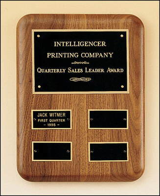 Solid American walnut perpetual plaque with 2 plate combinations