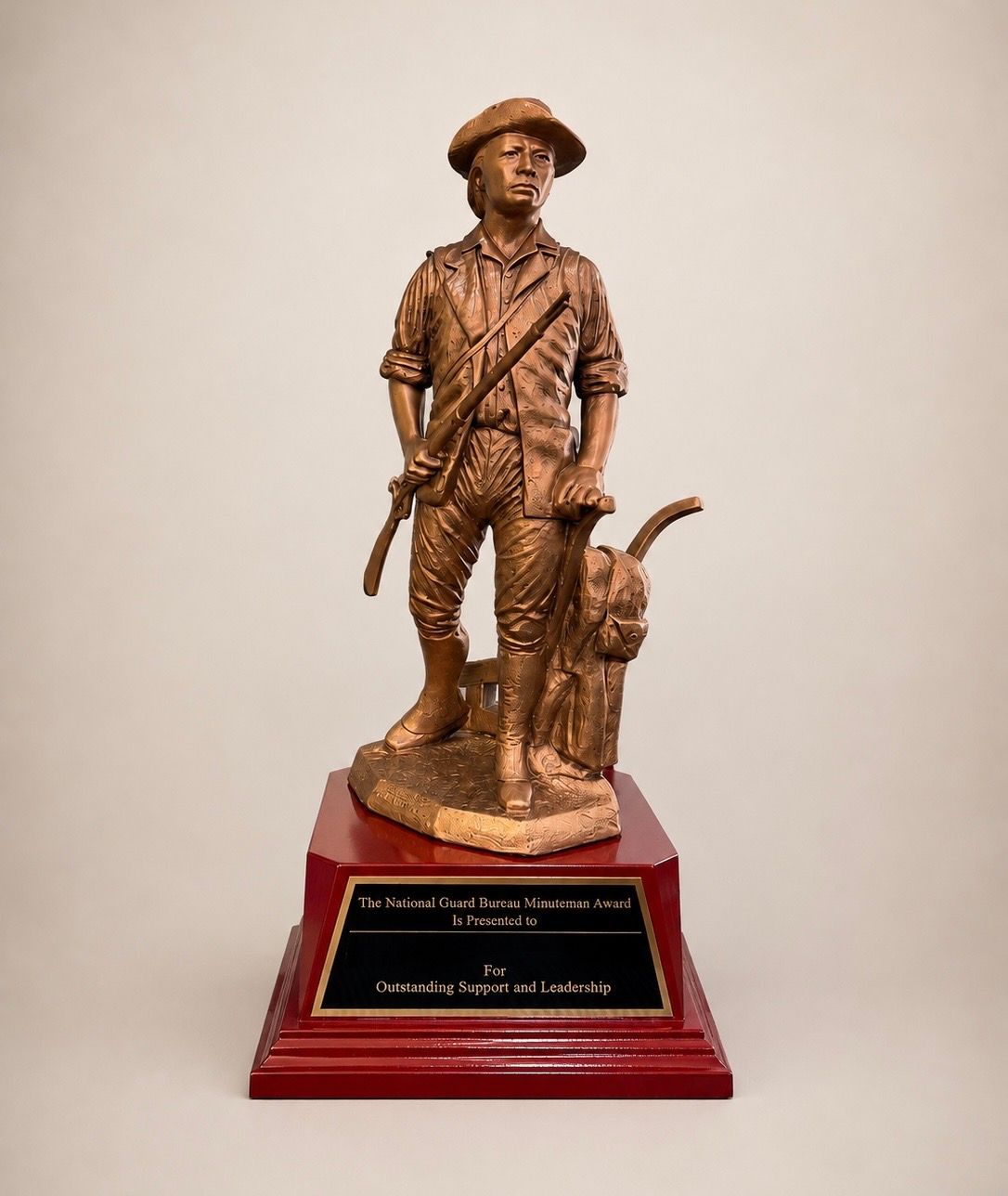 23" Large Minuteman on Rosewood or Black Base Including Engraving