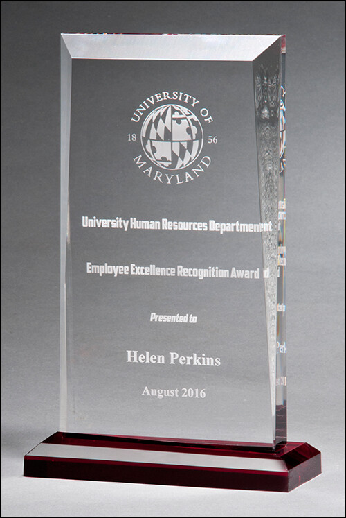 Premium Series acrylic with printed stained glass pattern border, silver mirror highlights with black center