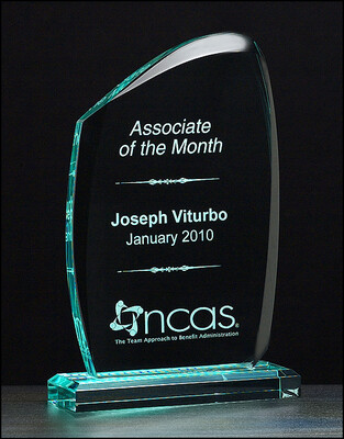3/4" thick polished acrylic award on acrylic base.