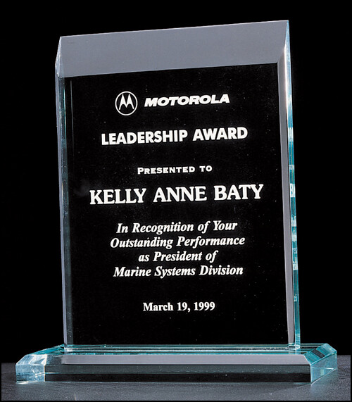 3/4" thick acrylic award on acrylic base