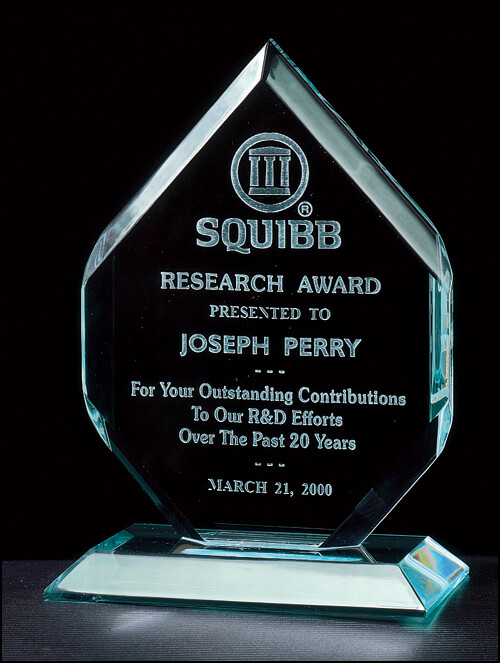 3/4" thick polished acrylic award on acrylic base