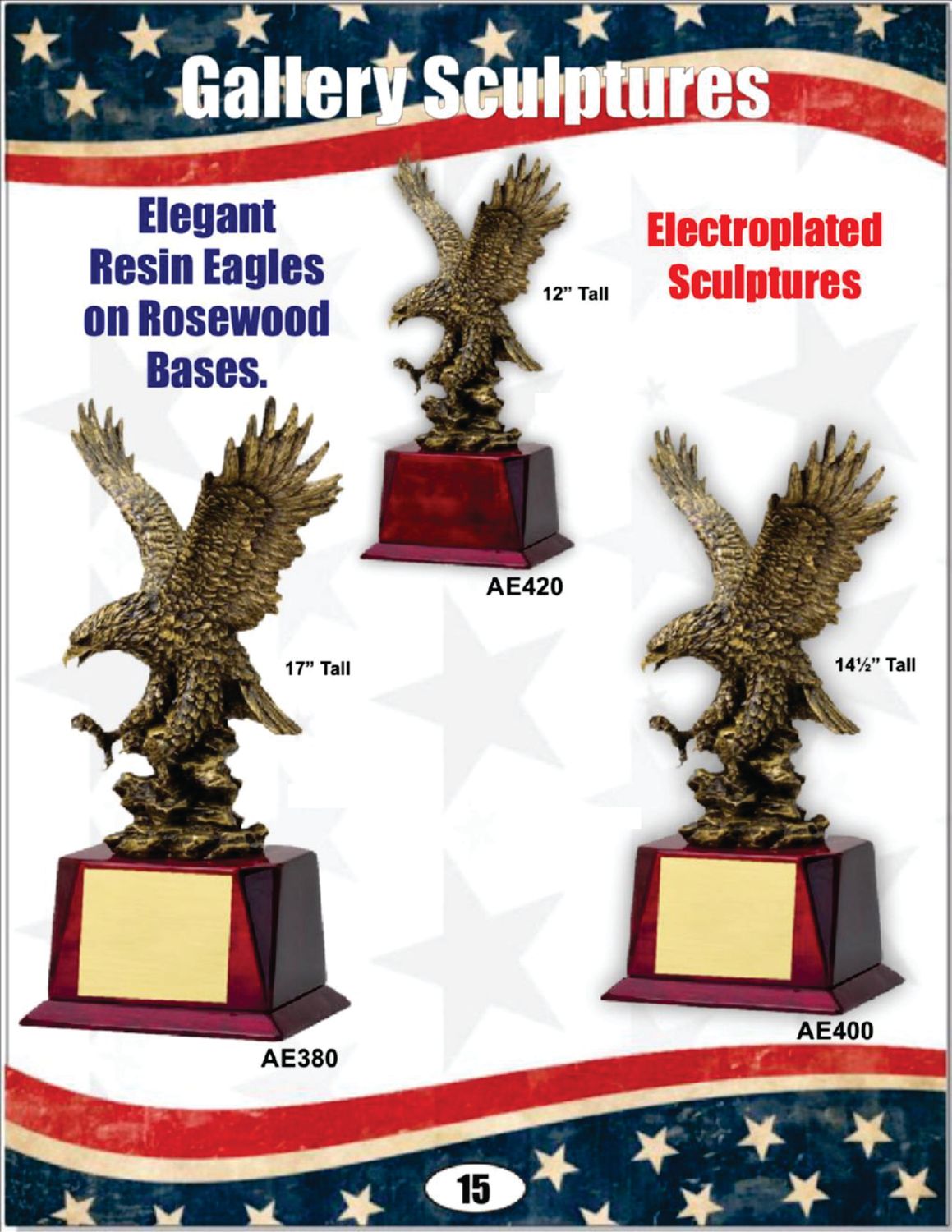 Resin Eagle on Rosewood Base