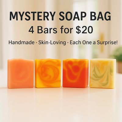 Mystery Soap Bag – 4 Full-Size Handmade Soaps with Surprise Scents Mystery Soap Bag – 4 Full-Size Handmade Soaps with Surprise Scents