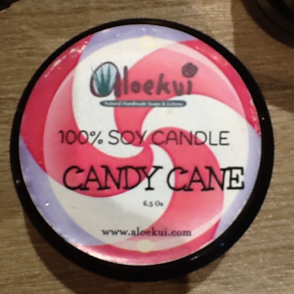 CANDY CANE GLASS CANDLE CANDY CANE GLASS CANDLE