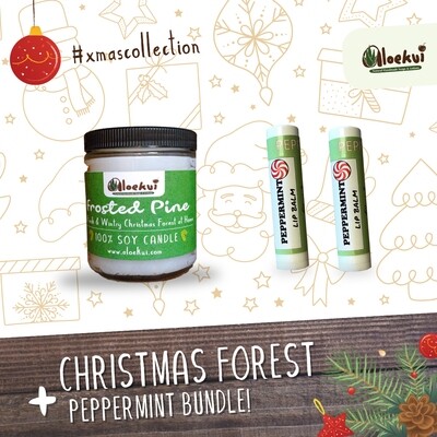 Frosted Pine Soy Candle/ 2 Pepp. Lip Balms Frosted Pine Soy Candle/ 2 Pepp. Lip Balms