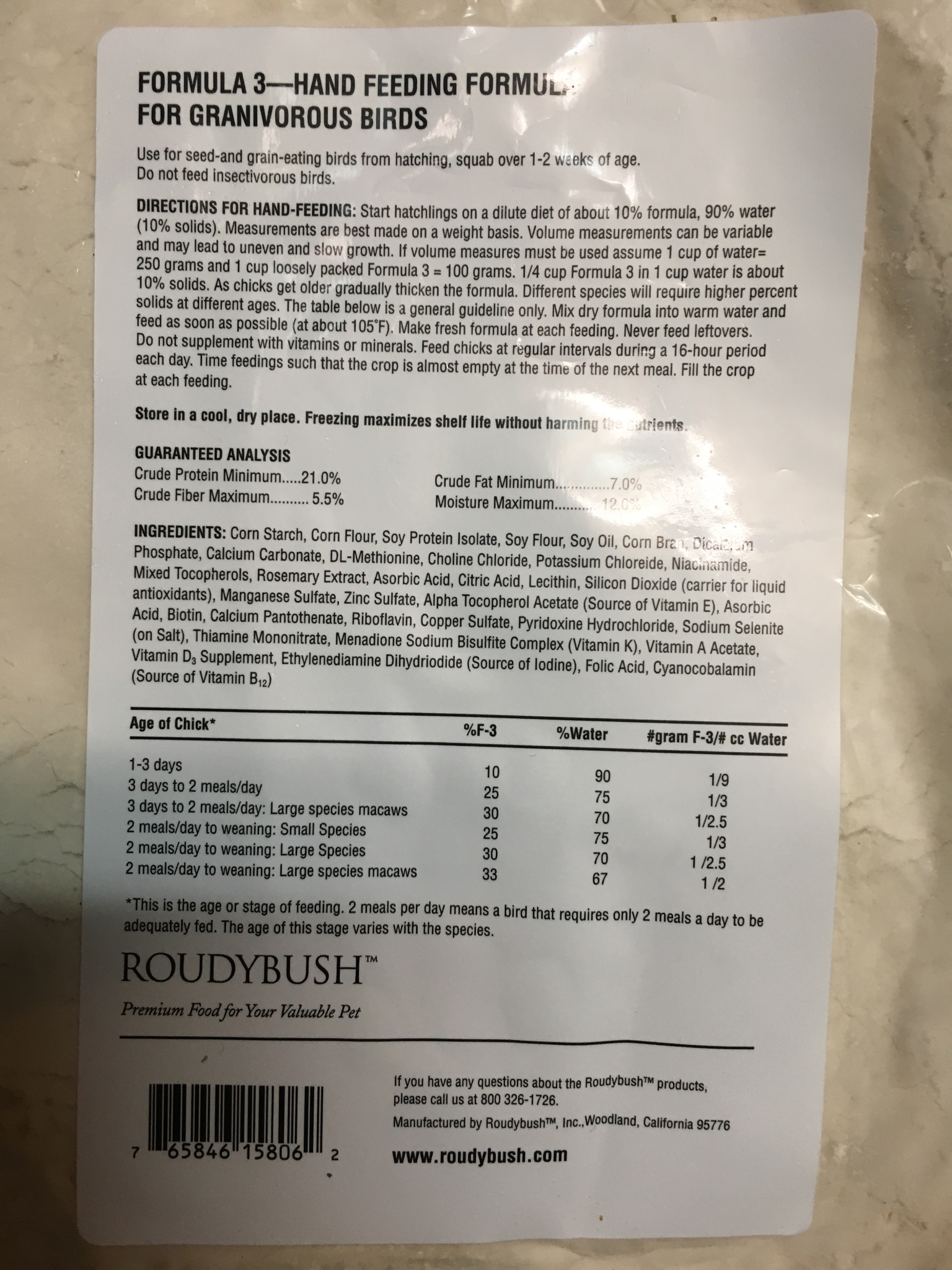 5lb Hand-feeding Formula3 Roudybush