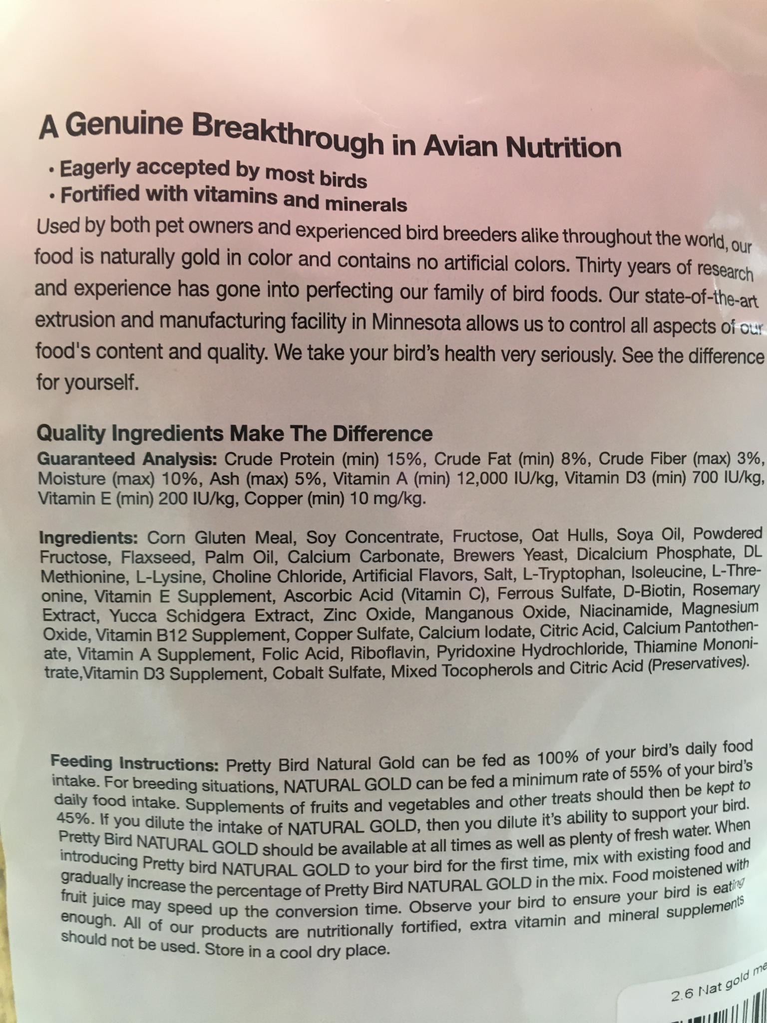 2.6 LB Natural Gold Medium Pretty Bird