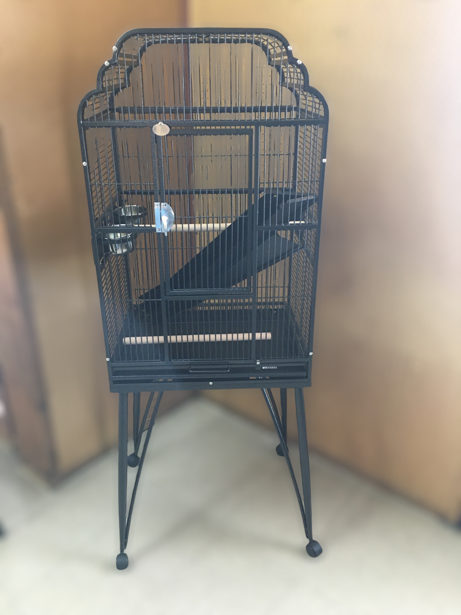 B-2217 Black Victorian Open Top Cage