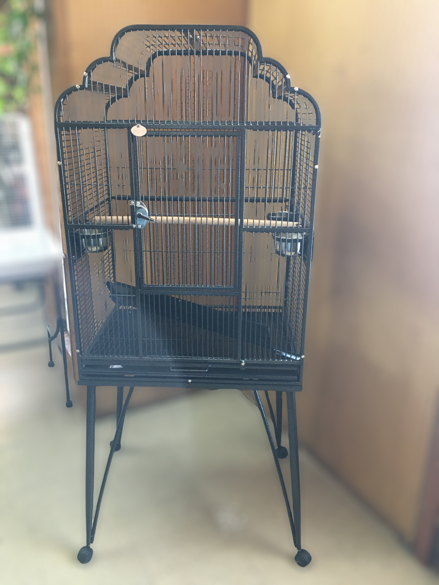 B-2620 Black Victorian Open Top Cage